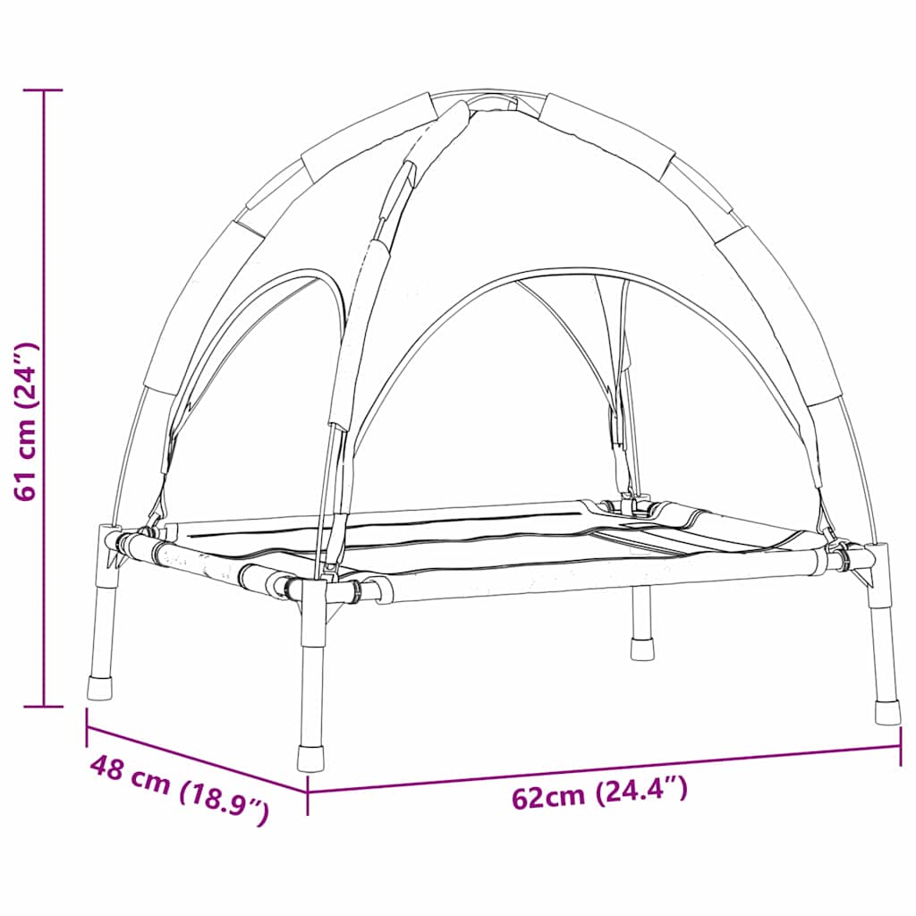 vidaXL Κρεβάτι Σκύλου με Αφαιρούμενη Οροφή Ναυτί Μπλε Σ Steel
