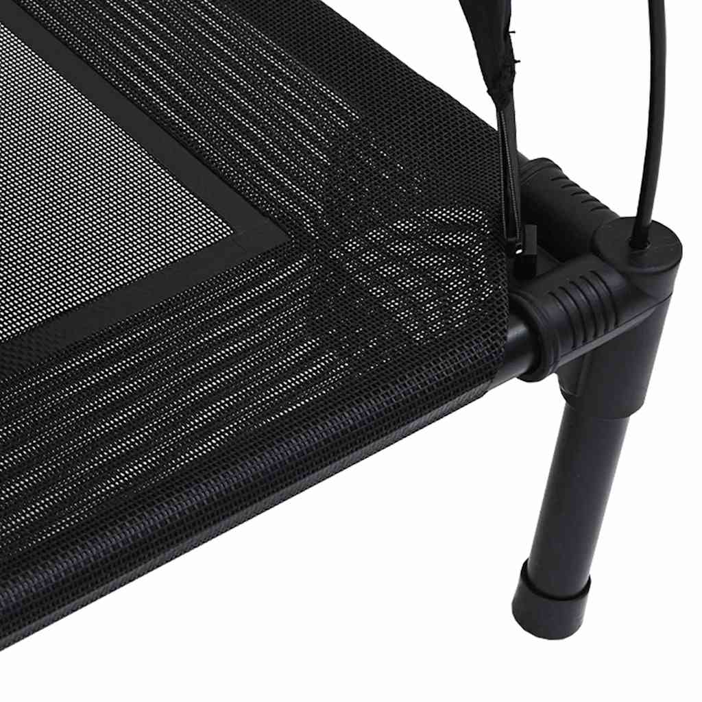 vidaXL Υπερυψωμένο Κρεβάτι Σκύλου με Αφαιρούμενη Στέγη Μαύρο XL Ατσάλι