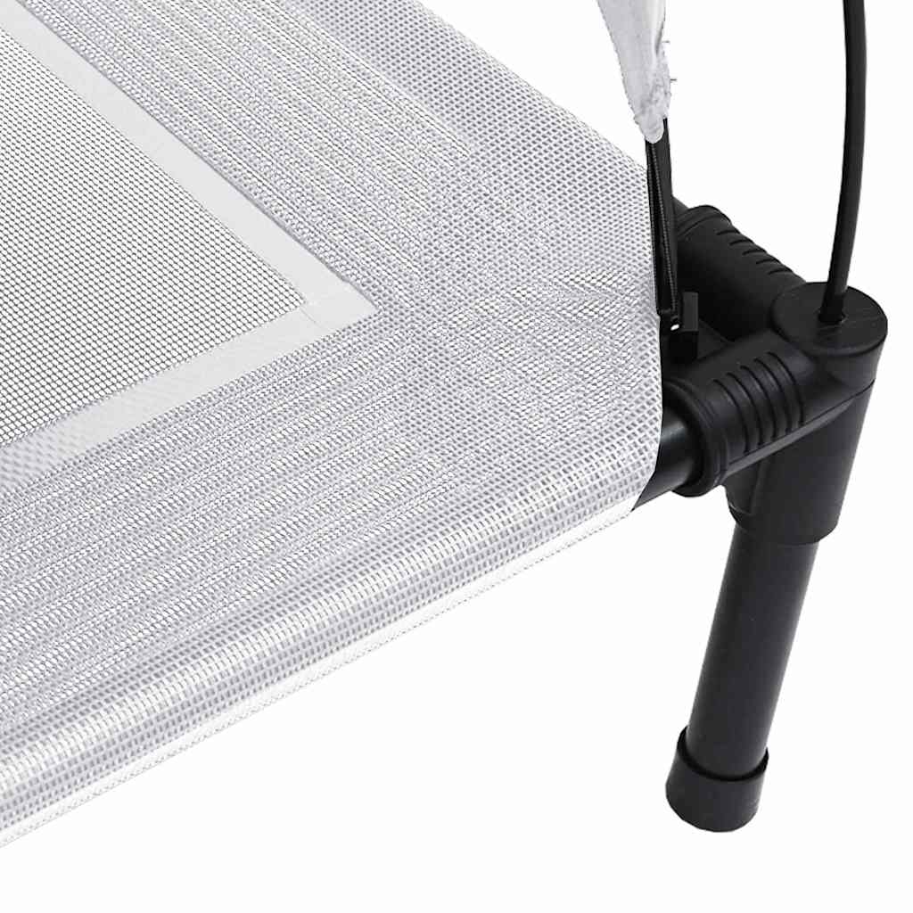 vidaXL Ανασηκωμένο Κρεβάτι Σκύλου με Αφαιρούμενη Σκεπή Ασημί Γκρι XL Χάλυβας