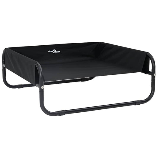 vidaXL Υπερυψωμένο Κρεβάτι Σκύλου Μαύρο ML Ύφασμα και Σίδερο