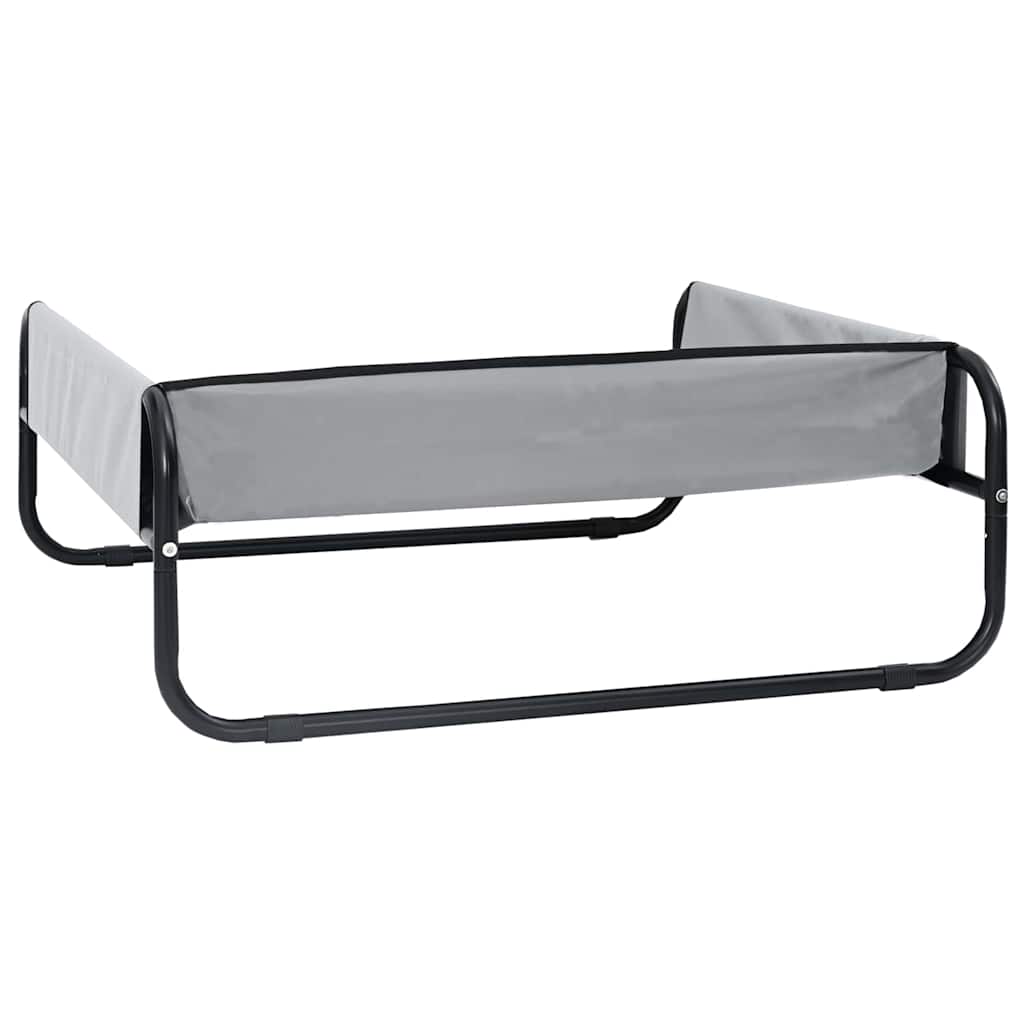 vidaXL Ανασηκωμένο Κρεβάτι Σκύλου Ανοιχτό Γκρι S Υφάσματος Oxford και Ατσάλι