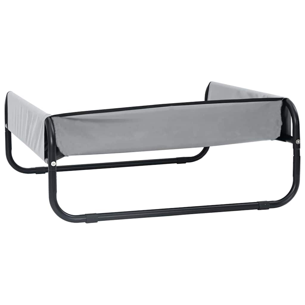 vidaXL Αυξημένο Κρεβάτι Σκύλου Ανοιχτό Γκρι ML Υφάσματος Oxford και Χάλυβα