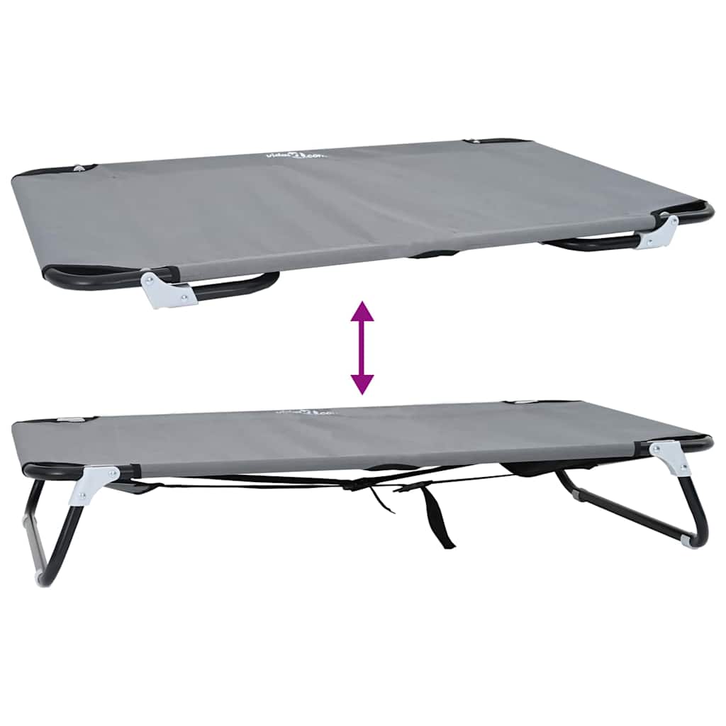 vidaXL Αναδιπλούμενο Κρεβάτι Σκύλου Ανοιχτό γκρι