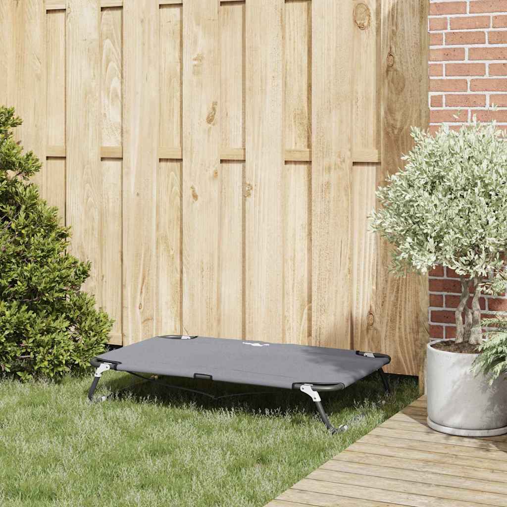 vidaXL Πτυσσόμενο Κρεβάτι Σκύλου Ανοιχτό Γκρι