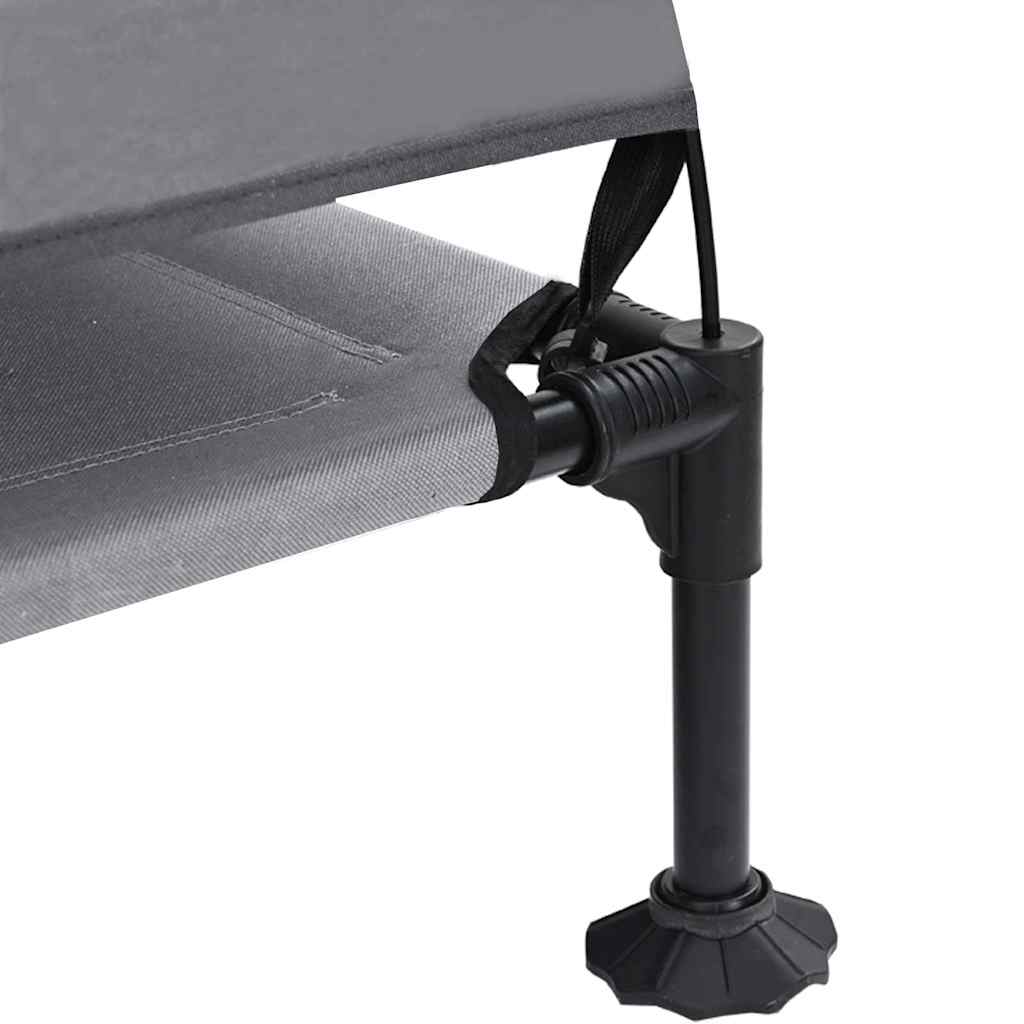 vidaXL Υπερυψωμένο Κρεβάτι Σκύλου με Αφαιρούμενη Στέγη Ανοιχτό Γκρι XL Ατσάλι