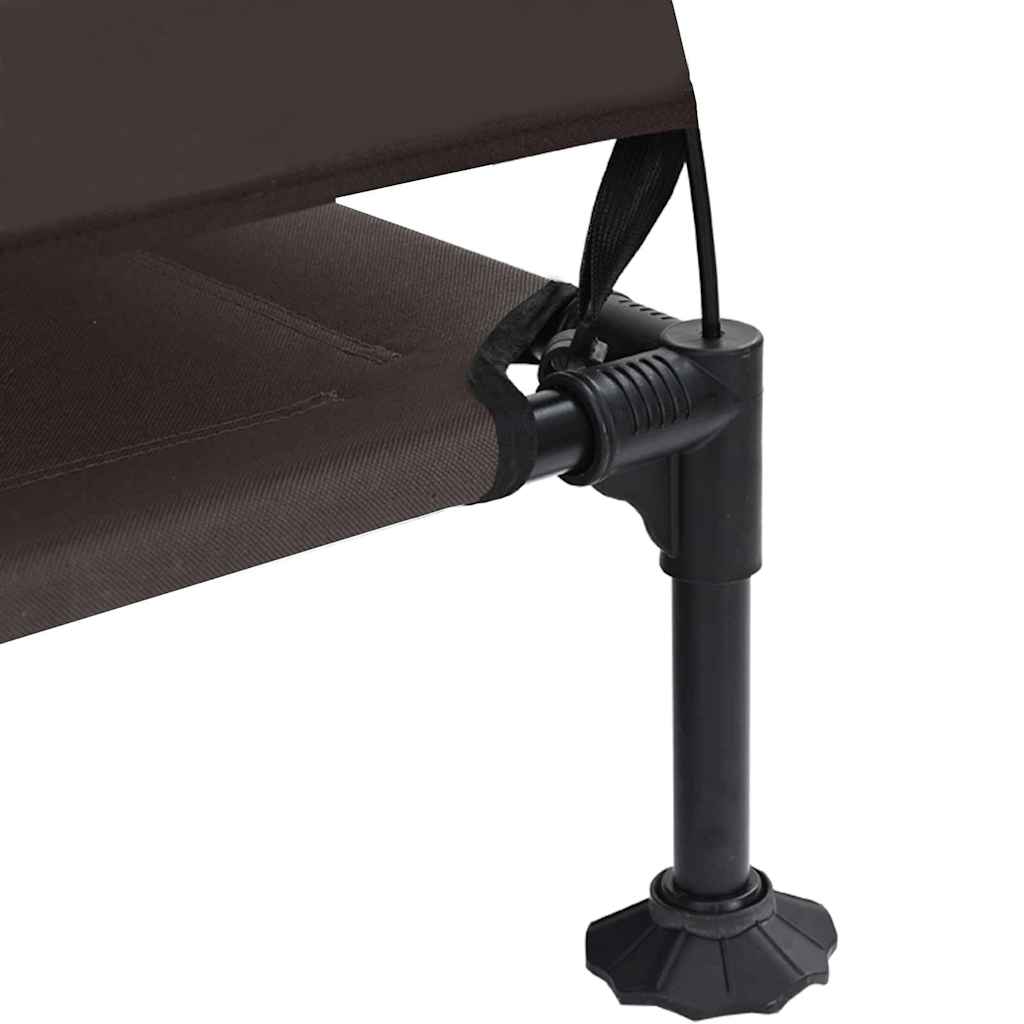 vidaXL Ανασηκωμένο Κρεβάτι Σκύλου με Αφαιρούμενη Οροφή Καφέ XL Σίδερο