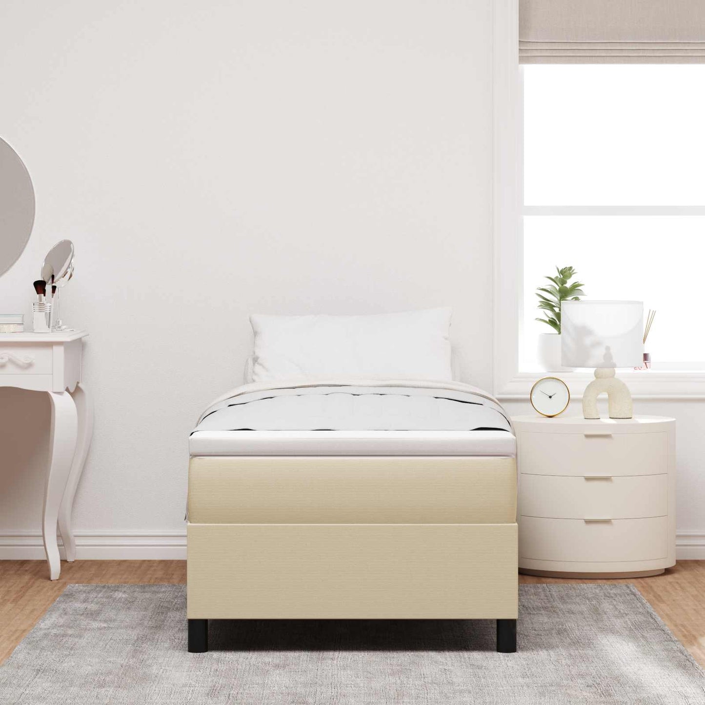 vidaXL Κρεβάτι πλατφόρμα Γκρι Πράσινο 80 x 200 cm Υφασμάτινο Κορντουρά