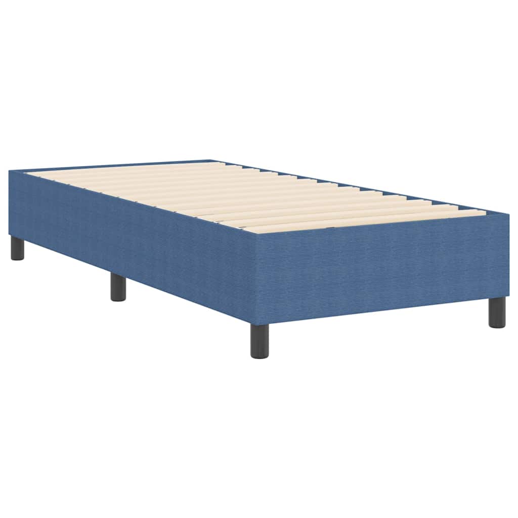 vidaXL Κρεβάτι πλατφόρμα Μπλε 90 x 190 cm Υφασμάτινο Κορντουρά