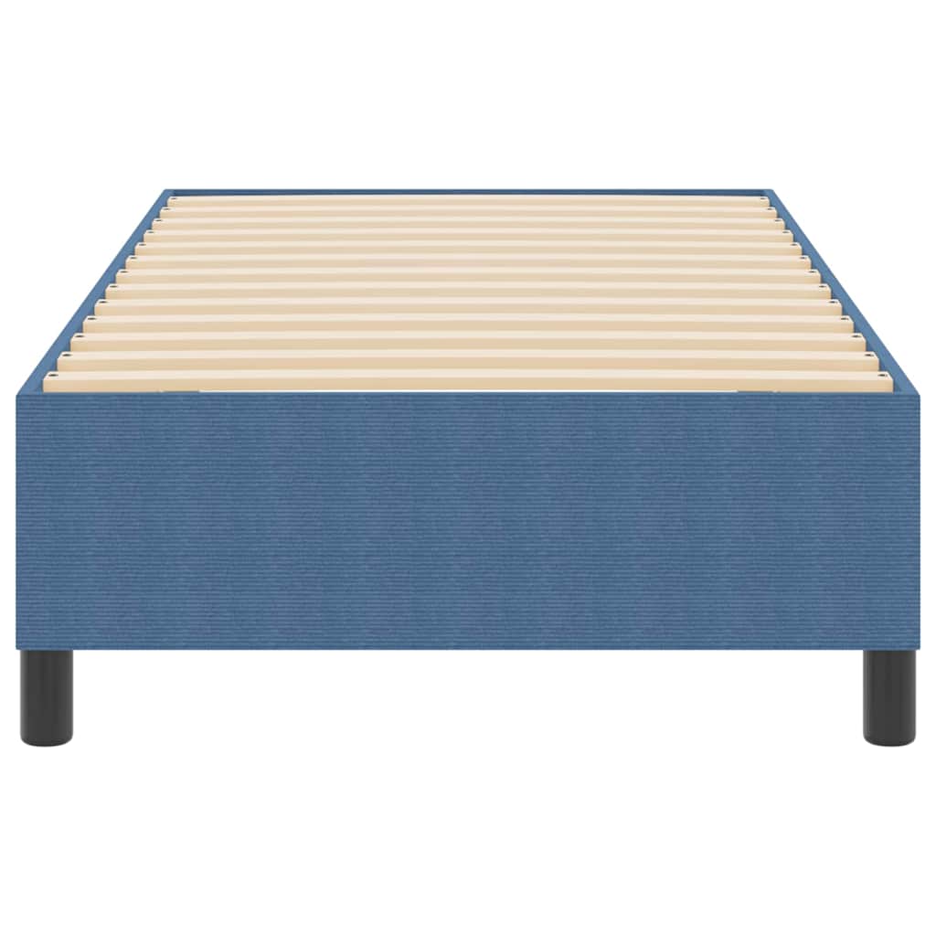 vidaXL Κρεβάτι πλατφόρμα Μπλε 90 x 190 cm Υφασμάτινο Κορντουρά