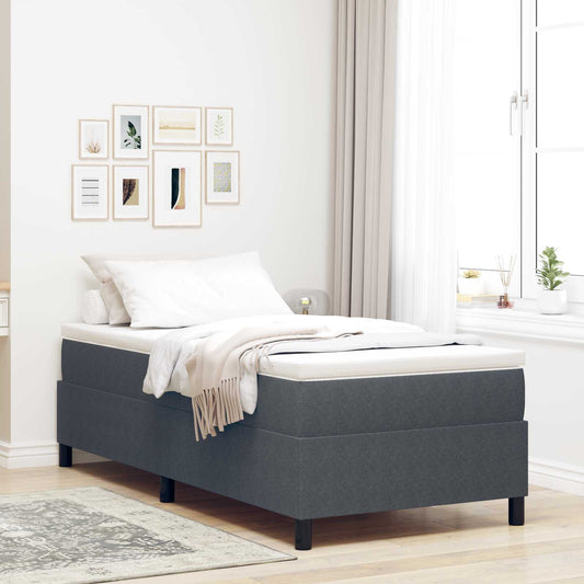 vidaXL Κρεβάτι πλατφόρμα Σκούρο Γκρι 90 x 200 cm Υφασμάτινο Κορντουρά