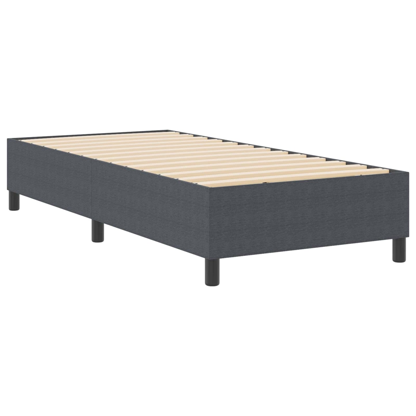 vidaXL Κρεβάτι πλατφόρμα Σκούρο Γκρι 90 x 200 cm Υφασμάτινο Κορντουρά