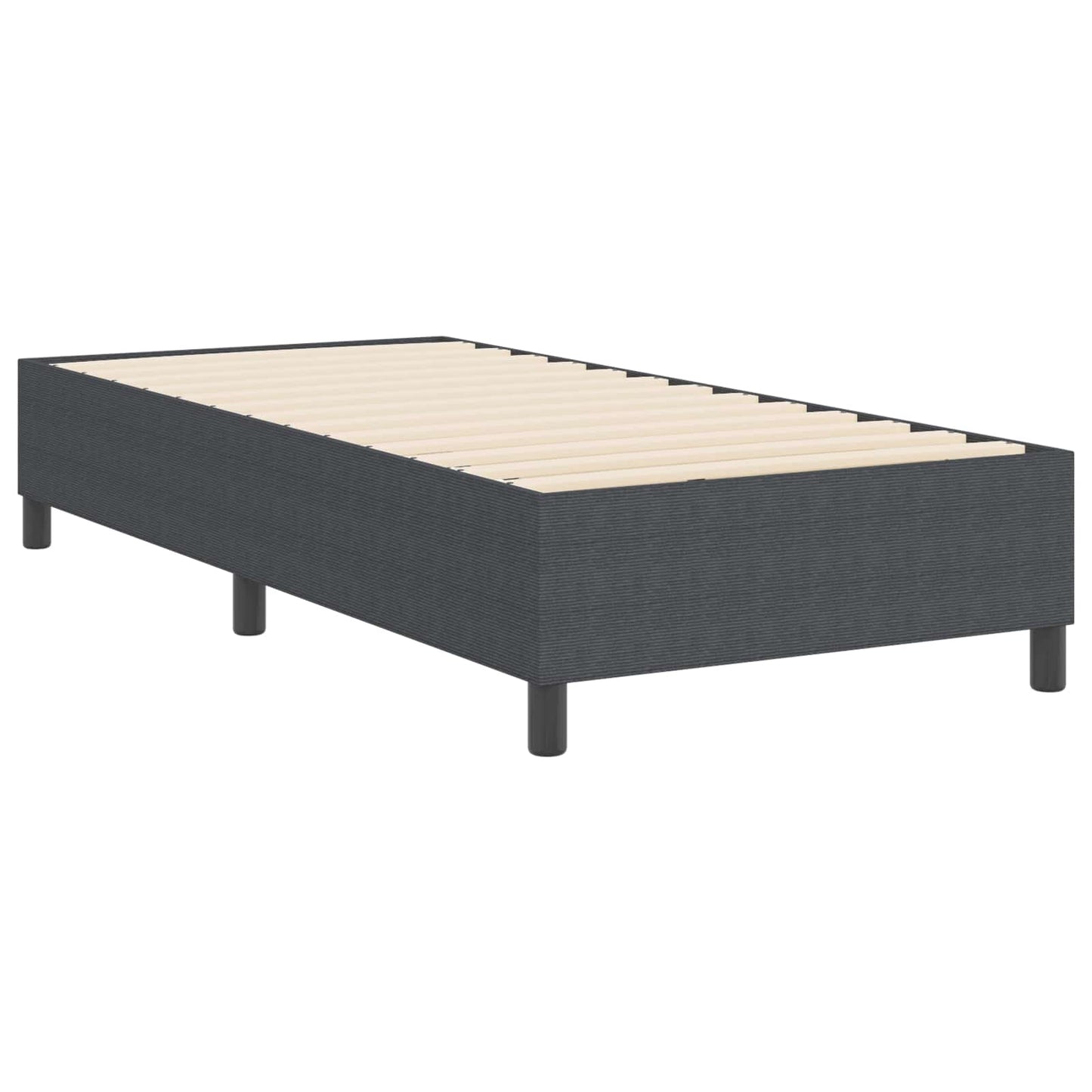 vidaXL Κρεβάτι πλατφόρμα Σκούρο Γκρι 90 x 200 cm Υφασμάτινο Κορντουρά