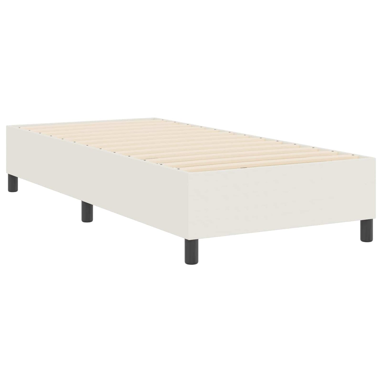 vidaXL Κρεβάτι πλατφόρμα Κρεμ 90 x 200 cm Υφασμάτινο Κορντουρά