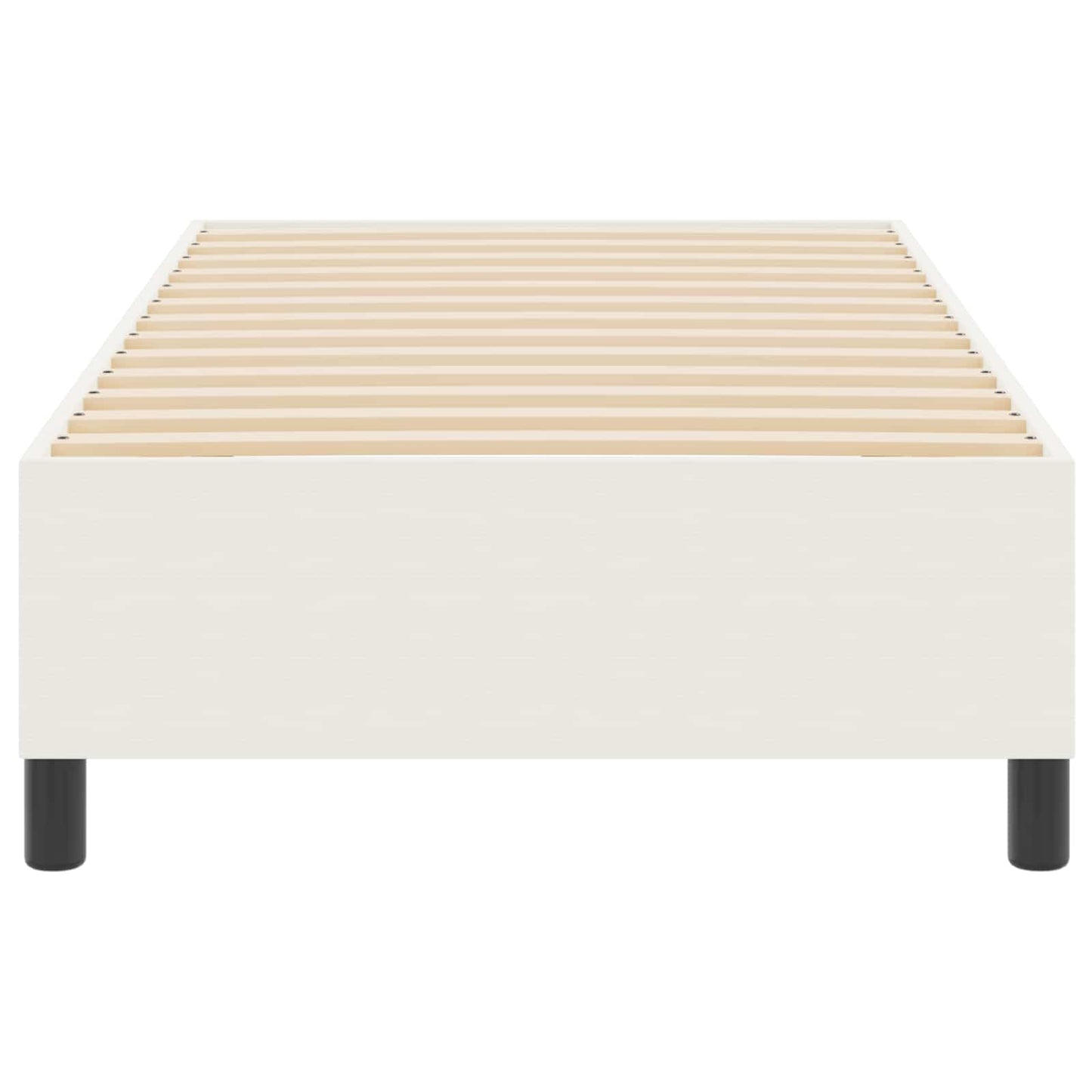vidaXL Κρεβάτι πλατφόρμα Κρεμ 90 x 200 cm Υφασμάτινο Κορντουρά