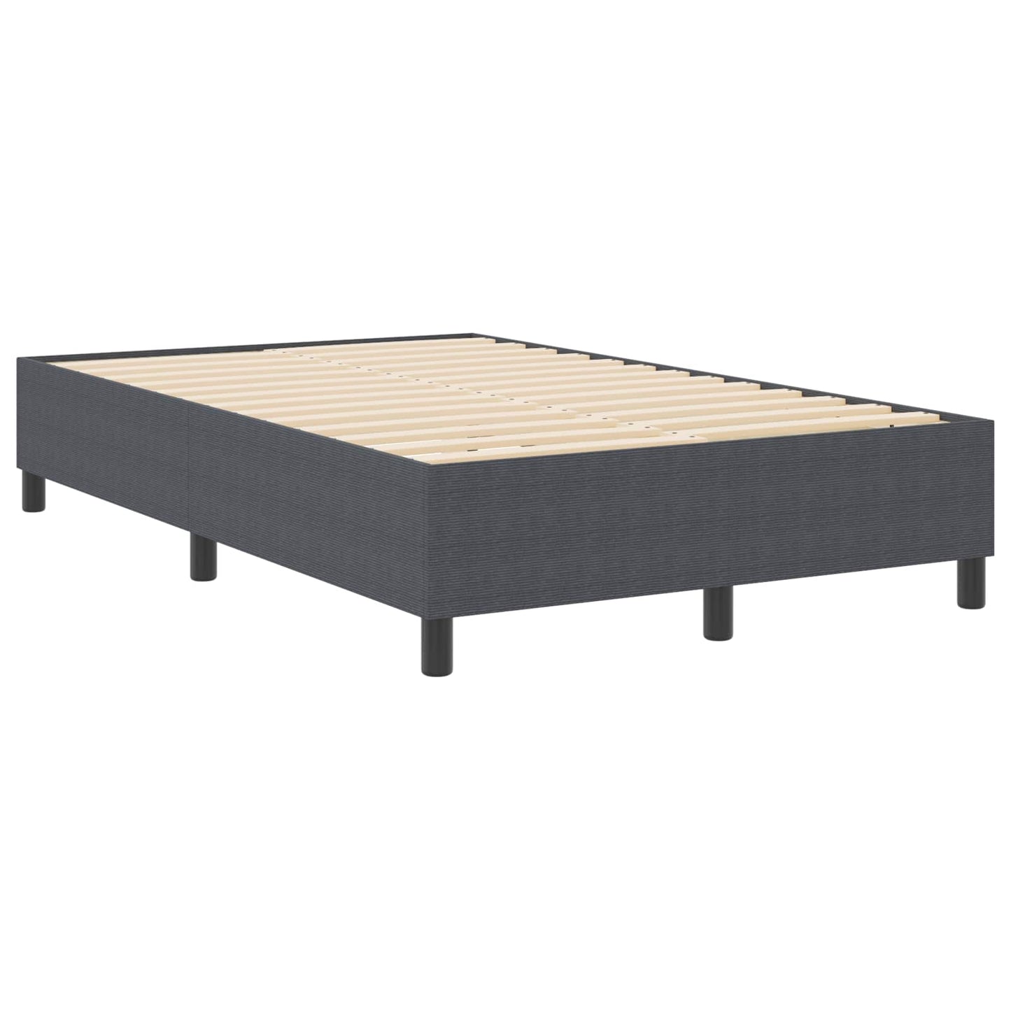 vidaXL Κρεβάτι πλατφόρμα Σκούρο Γκρι 120 x 190 cm Υφασμάτινο Κορντουρά