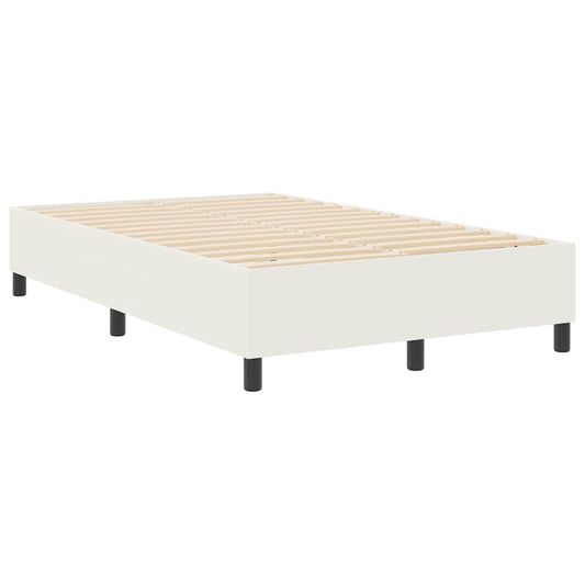 vidaXL Κρεβάτι πλατφόρμα Κρεμ 120 x 190 cm Υφασμάτινο Κορντουρά