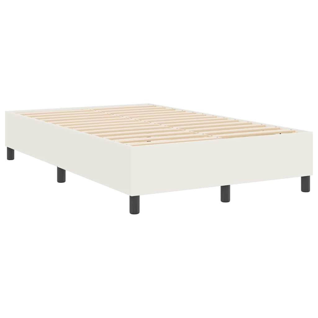 vidaXL Κρεβάτι πλατφόρμα Κρεμ 120 x 190 cm Υφασμάτινο Κορντουρά