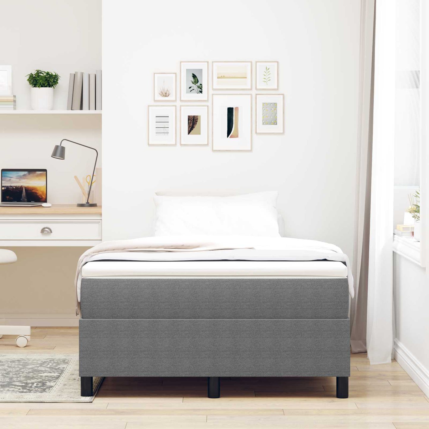 vidaXL Κρεβάτι πλατφόρμα Ανοιχτό γκρι 120 x 200 cm