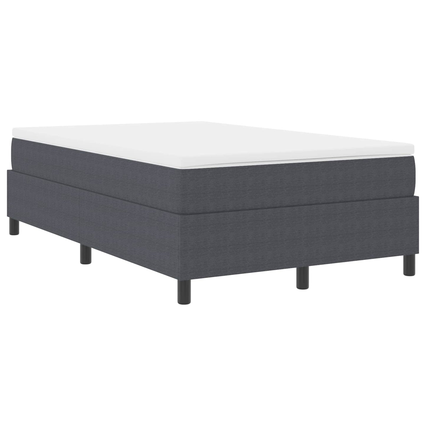 vidaXL Κρεβάτι πλατφόρμα Σκούρο Γκρι 120 x 200 cm Υφασμάτινο Κορντουρά