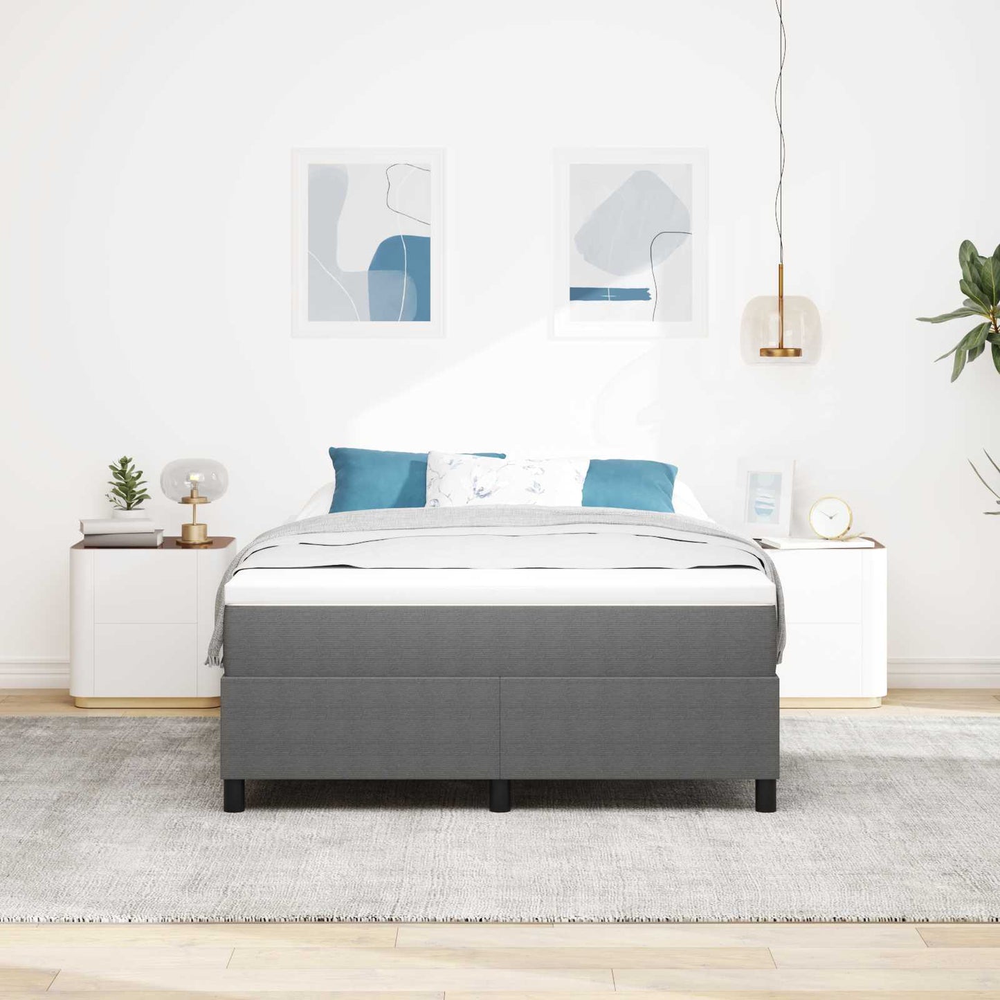 vidaXL Κρεβάτι πλατφόρμα Ανοιχτό γκρι 140 x 190 cm