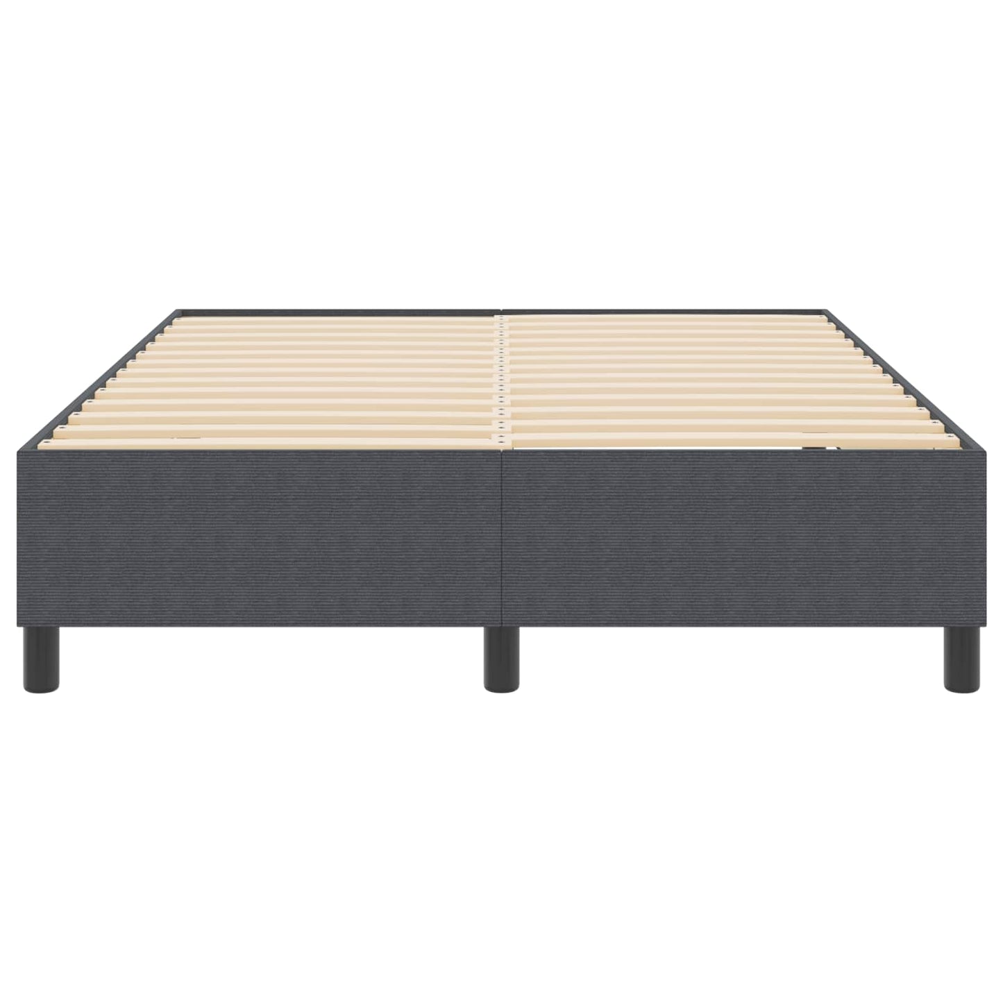 vidaXL Κρεβάτι πλατφόρμα Σκούρο Γκρι 140 x 190 cm Υφασμάτινο Κορντουρά