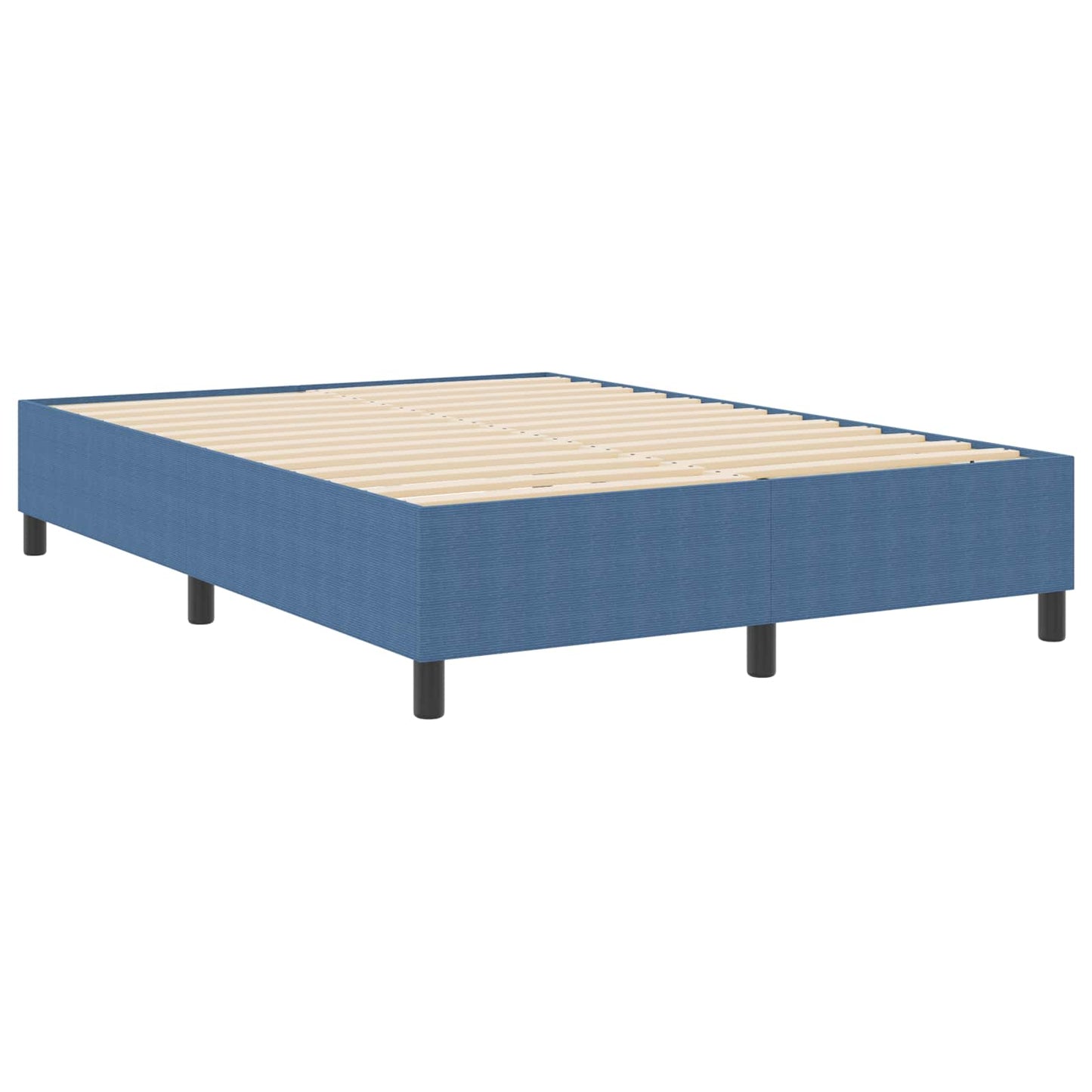 vidaXL Κρεβάτι πλατφόρμα Μπλε 140 x 190 cm Υφασμάτινο Κορντουρά