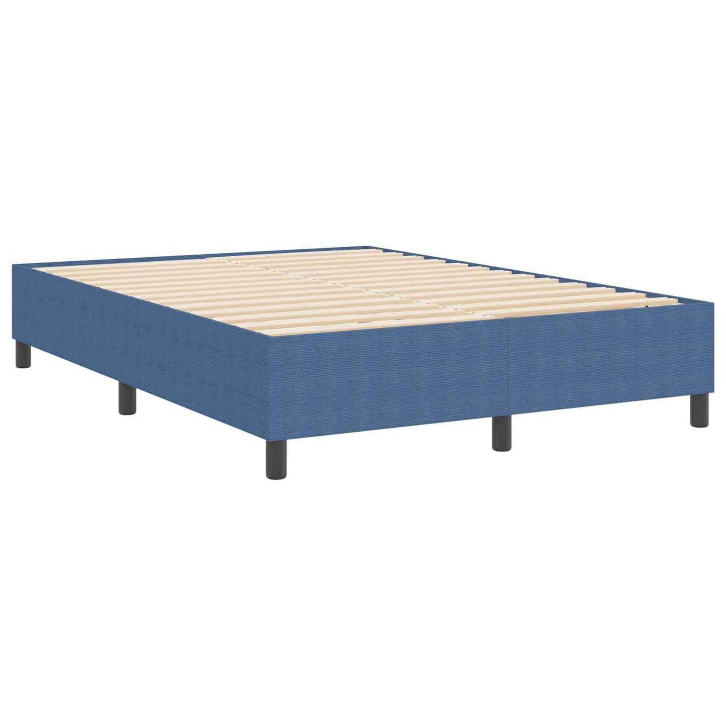 vidaXL Κρεβάτι πλατφόρμα Μπλε 140 x 190 cm Υφασμάτινο Κορντουρά
