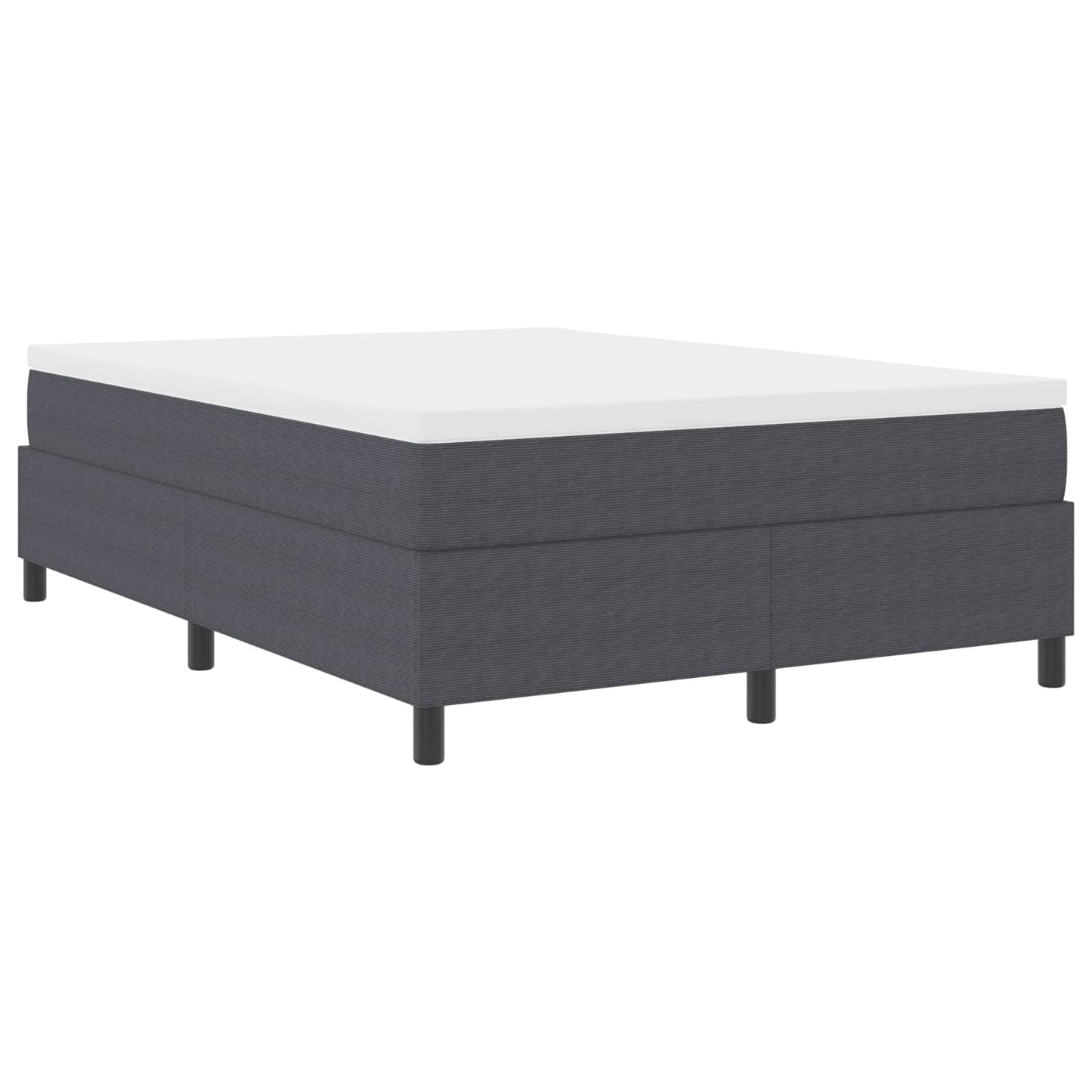 vidaXL Κρεβάτι πλατφόρμα Σκούρο Γκρι 140 x 200 cm Υφασμάτινο Κορντουρά