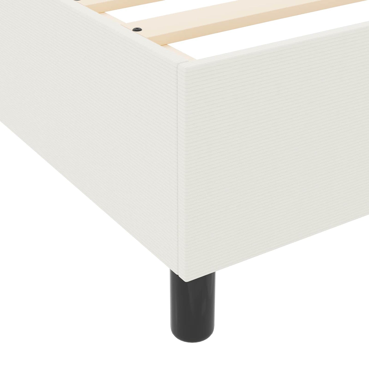 vidaXL Κρεβάτι πλατφόρμα Κρεμ 140 x 200 cm Υφασμάτινο Κορντουρά