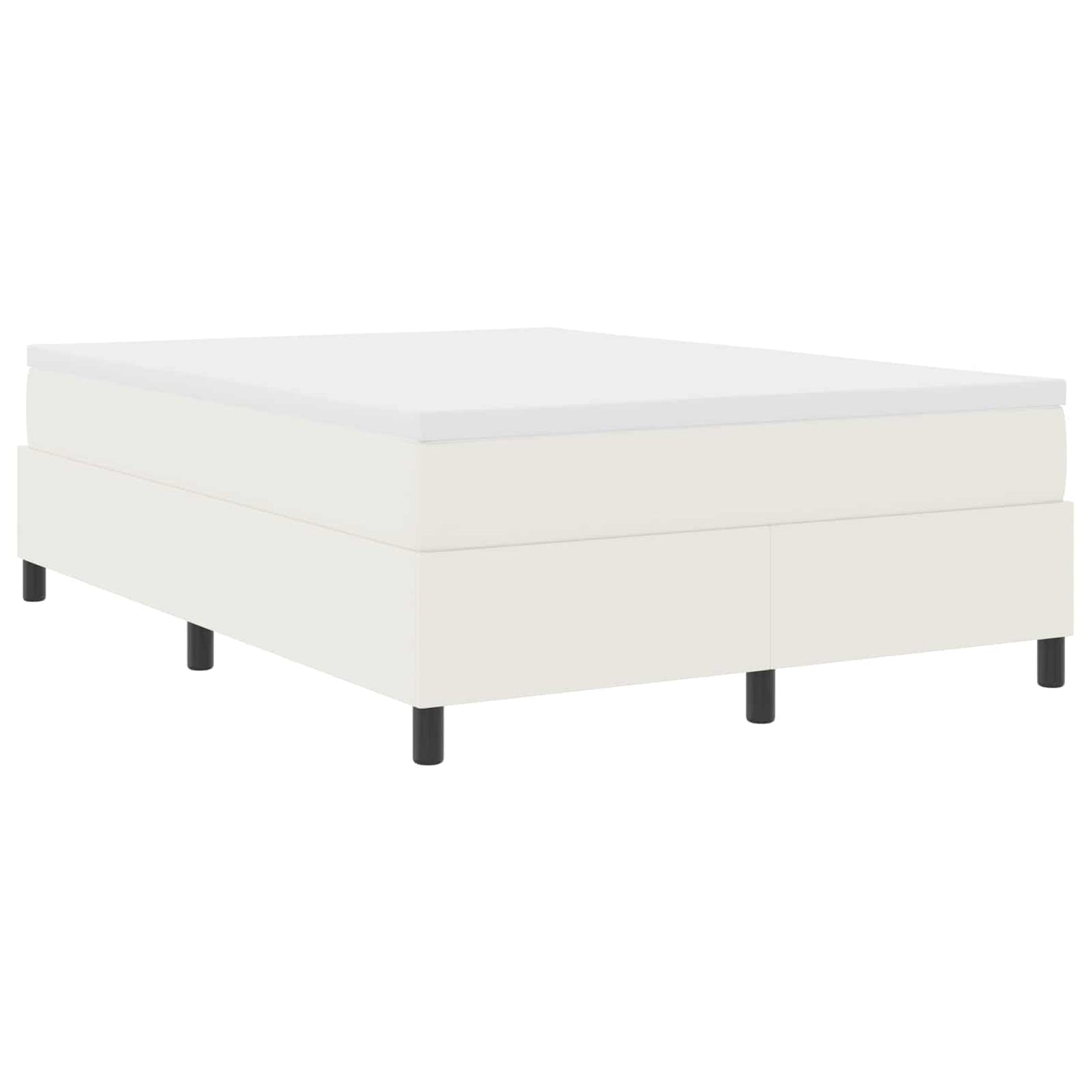 vidaXL Κρεβάτι πλατφόρμα Κρεμ 140 x 200 cm Υφασμάτινο Κορντουρά