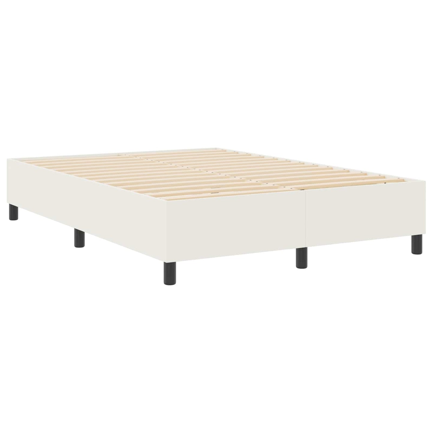 vidaXL Κρεβάτι πλατφόρμα Κρεμ 140 x 200 cm Υφασμάτινο Κορντουρά