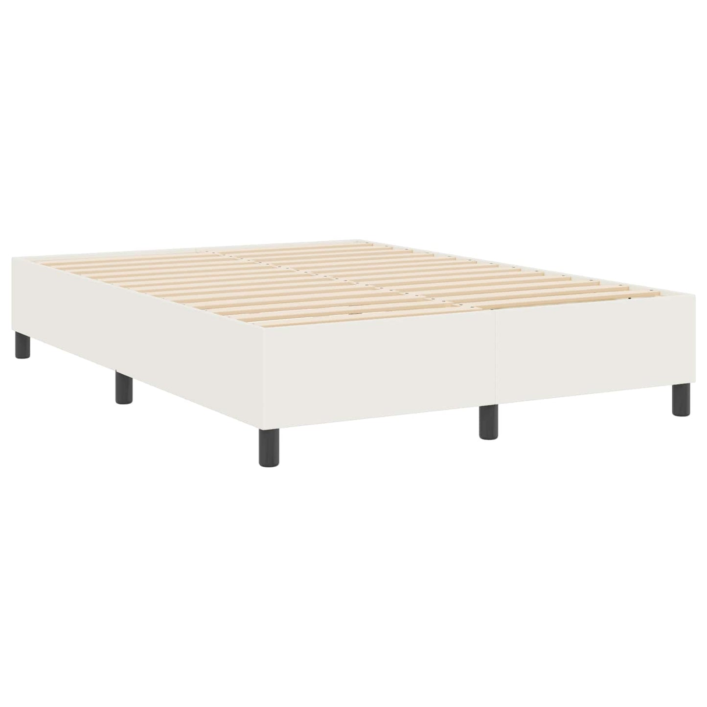 vidaXL Κρεβάτι πλατφόρμα Κρεμ 140 x 200 cm Υφασμάτινο Κορντουρά