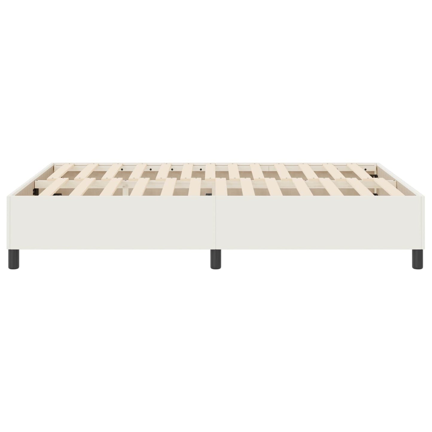 vidaXL Κρεβάτι πλατφόρμα Κρεμ 140 x 200 cm Υφασμάτινο Κορντουρά