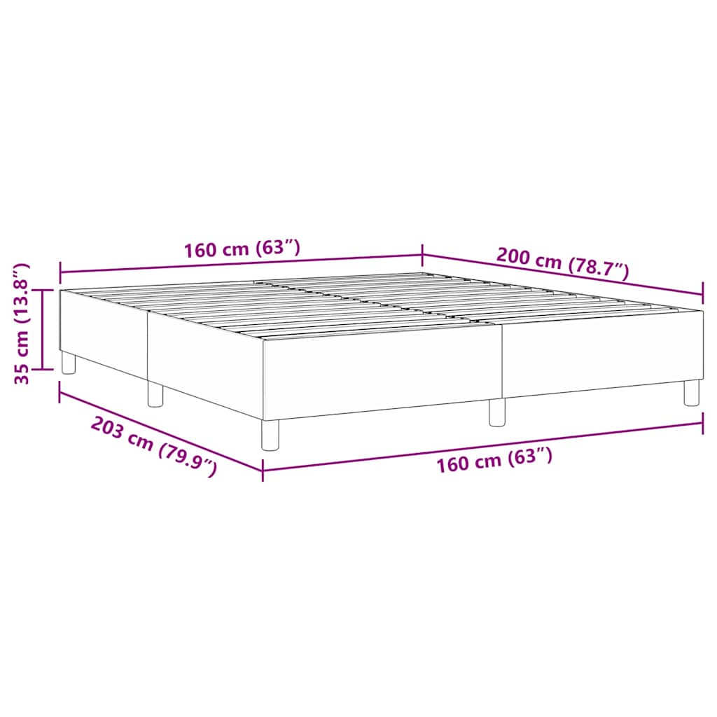 vidaXL Κρεβάτι με Στρώμα Σκούρο Γκρι 160x200 εκ. Από Ύφασμα Κορντούρα