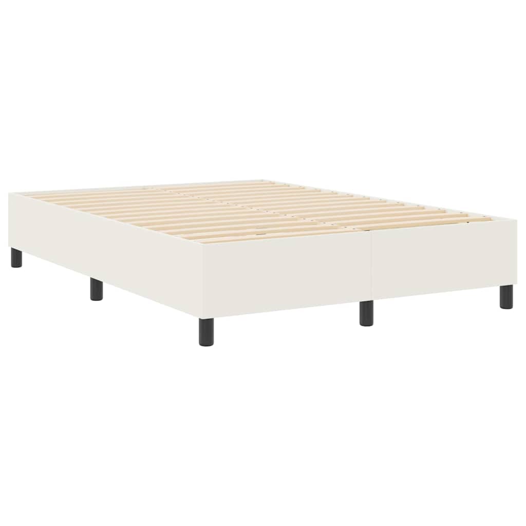 vidaXL Κρεβάτι πλατφόρμα Κρεμ 160 x 200 cm Υφασμάτινο Κορντουρά