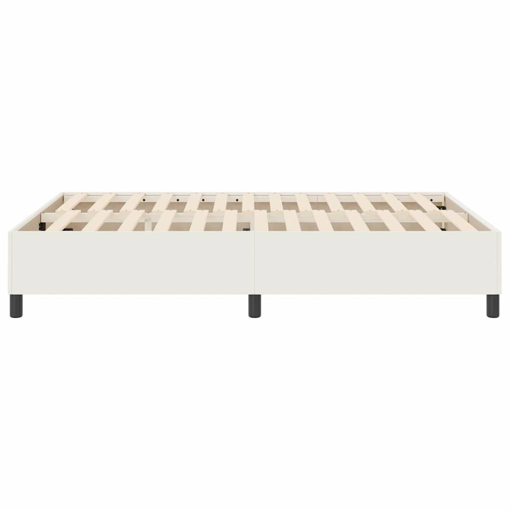 vidaXL Κρεβάτι πλατφόρμα Κρεμ 160 x 200 cm Υφασμάτινο Κορντουρά