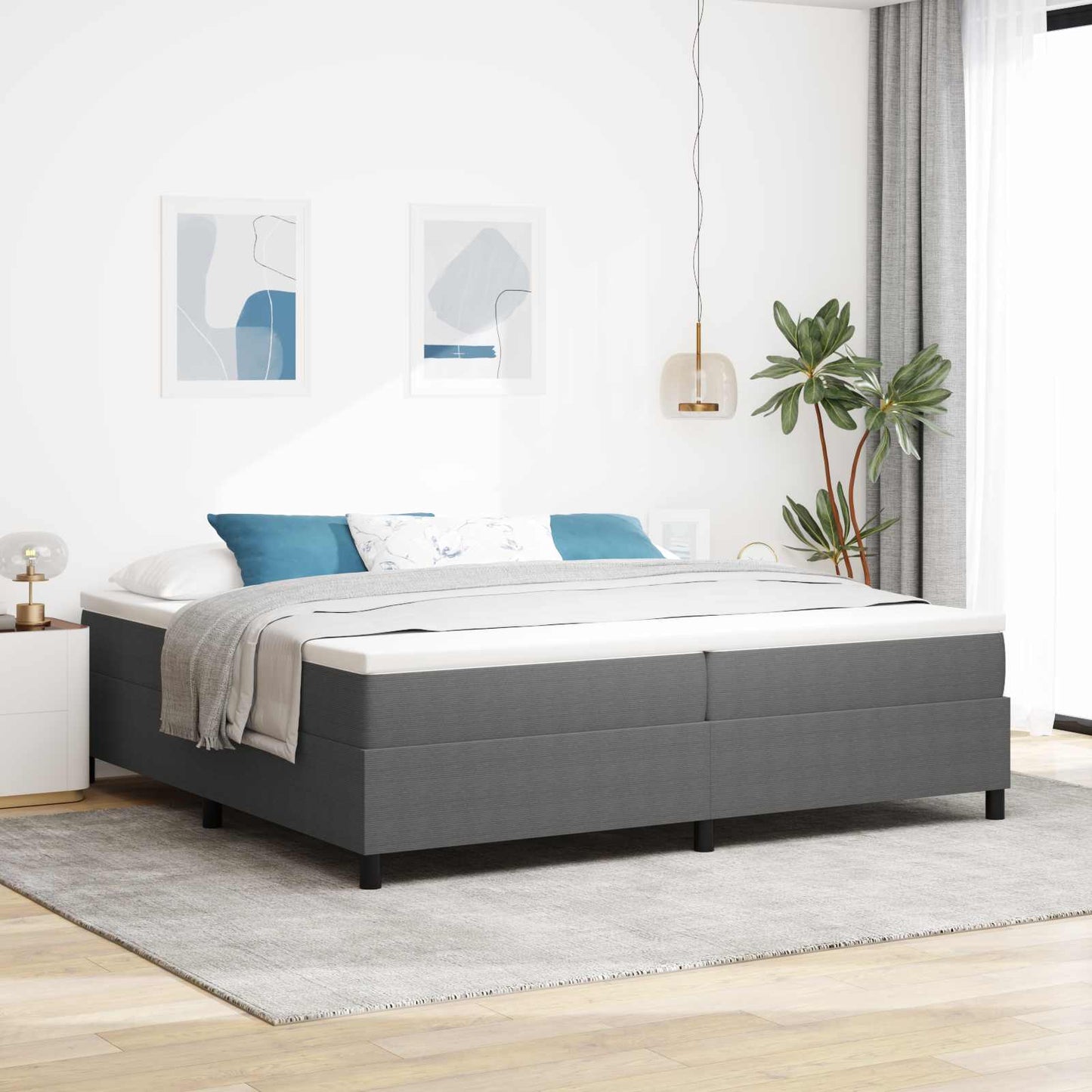 vidaXL Κρεβάτι πλατφόρμα Ανοιχτό γκρι 200 x 200 cm
