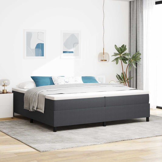vidaXL Κρεβάτι πλατφόρμα Σκούρο Γκρι 200 x 200 cm Υφασμάτινο Κορντουρά