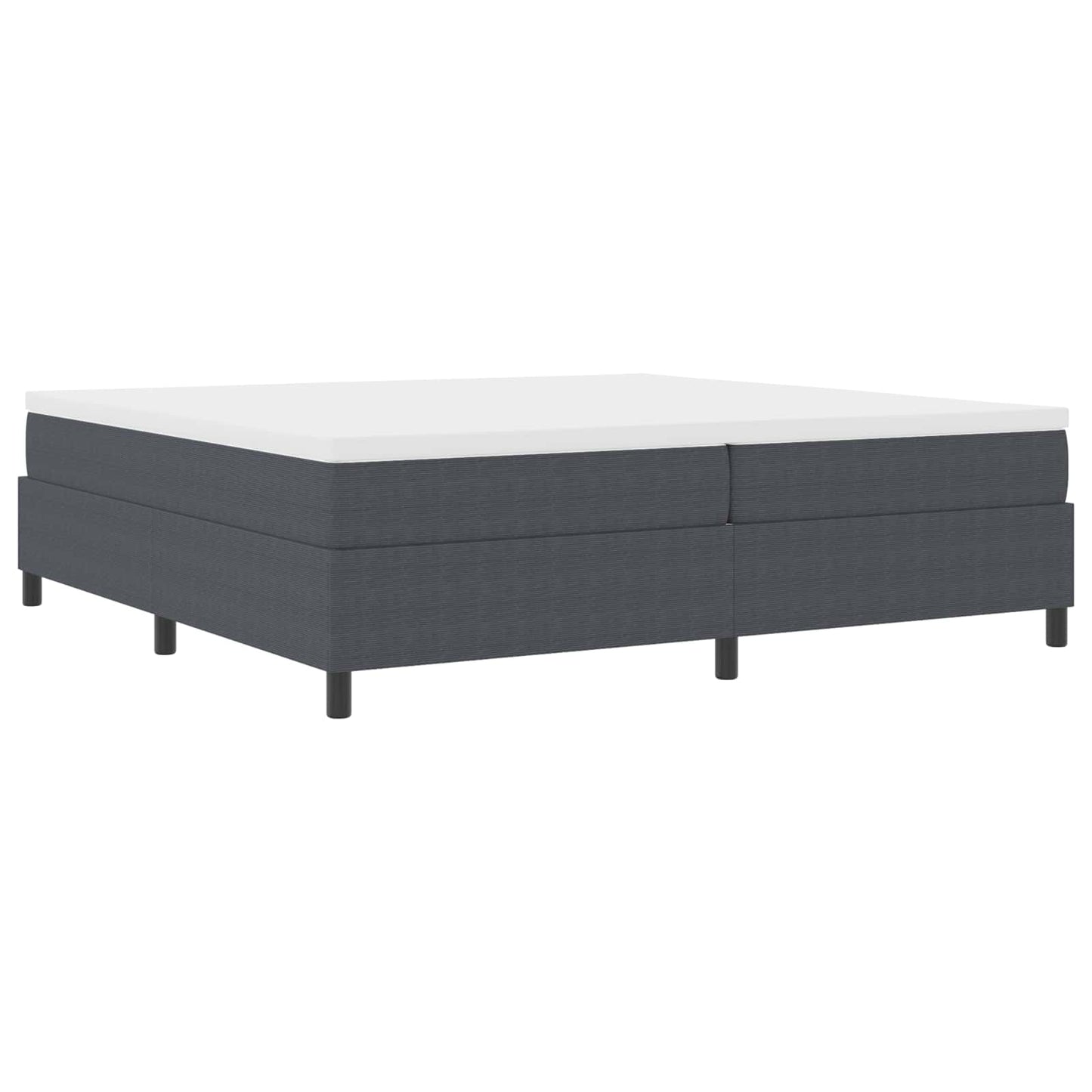 vidaXL Κρεβάτι πλατφόρμα Σκούρο Γκρι 200 x 200 cm Υφασμάτινο Κορντουρά