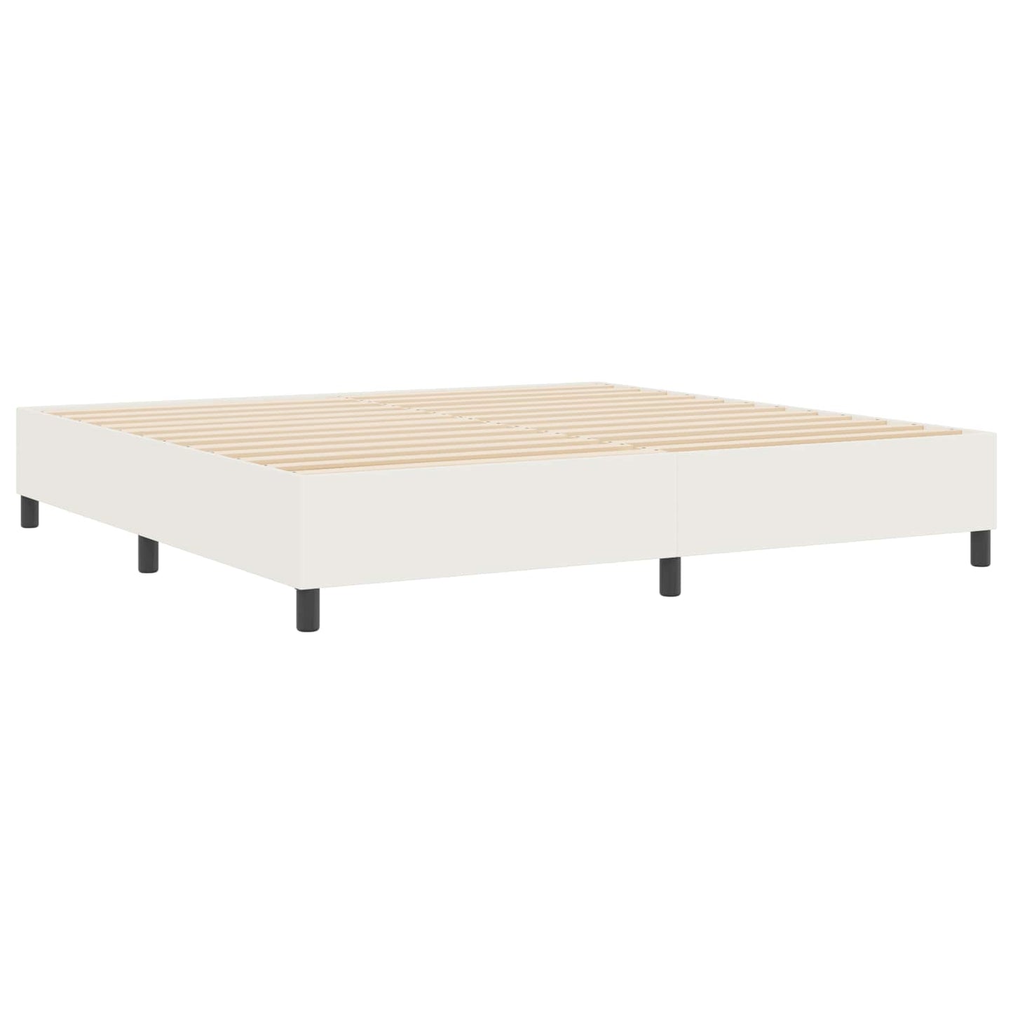 vidaXL Κρεβάτι πλατφόρμα Κρεμ 200 x 200 cm Υφασμάτινο Κορντουρά