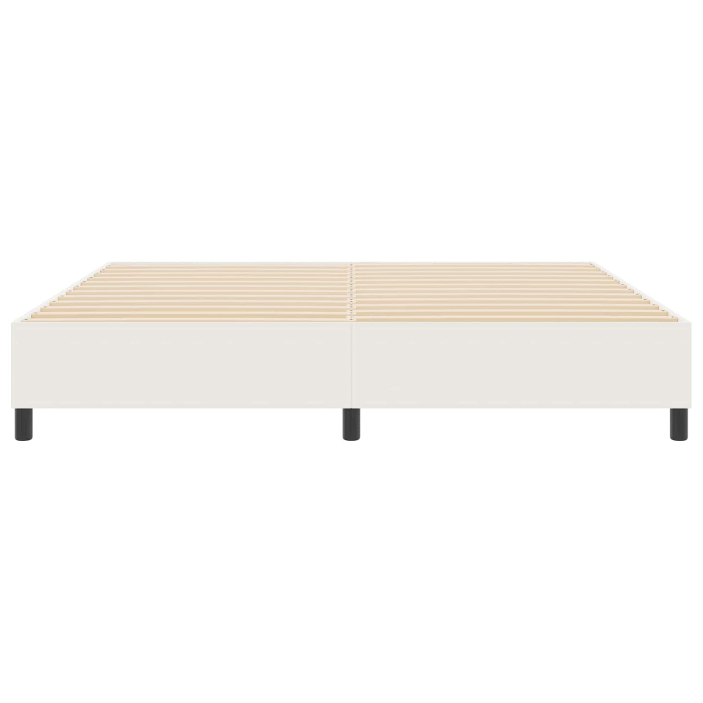 vidaXL Κρεβάτι πλατφόρμα Κρεμ 200 x 200 cm Υφασμάτινο Κορντουρά