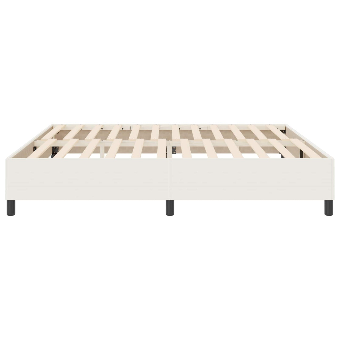vidaXL Κρεβάτι πλατφόρμα Κρεμ 200 x 200 cm Υφασμάτινο Κορντουρά