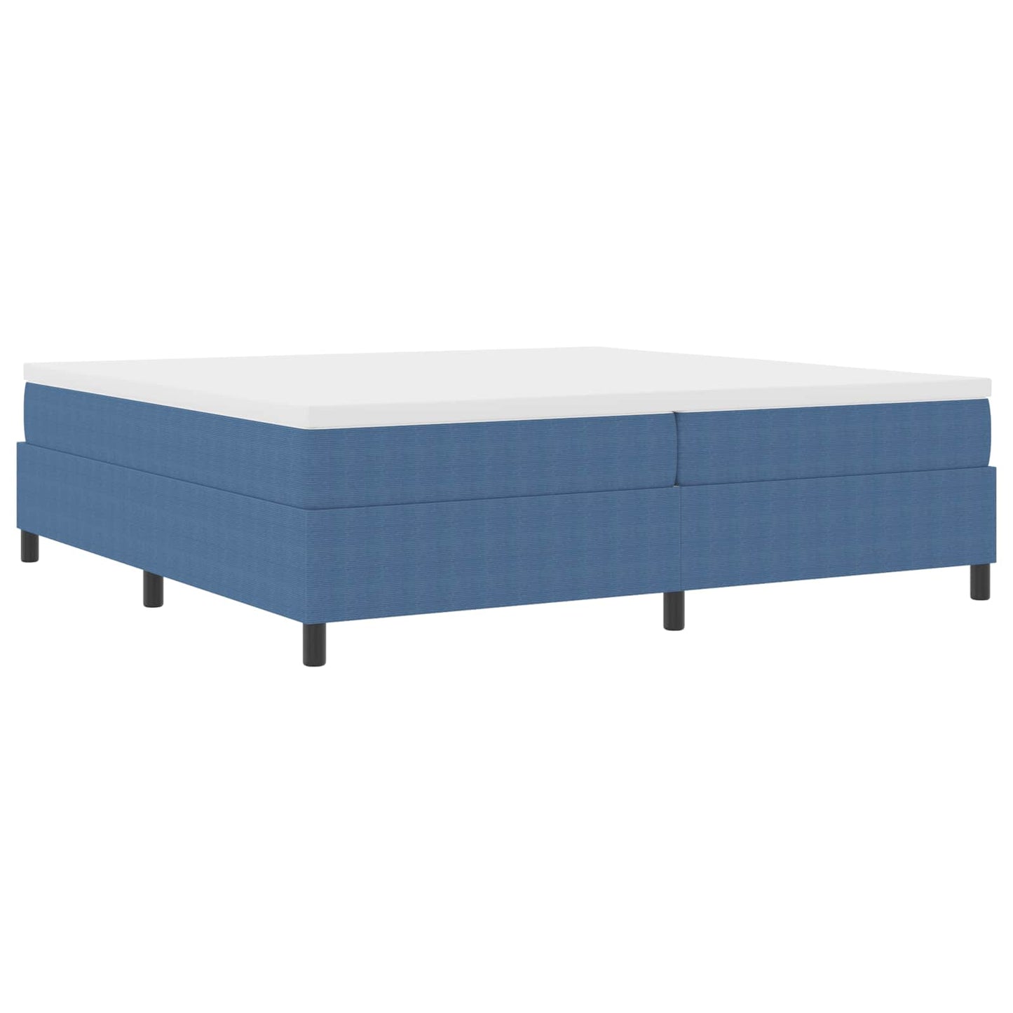 vidaXL Κρεβάτι πλατφόρμα Μπλε 200 x 200 cm Υφασμάτινο Κορντουρά