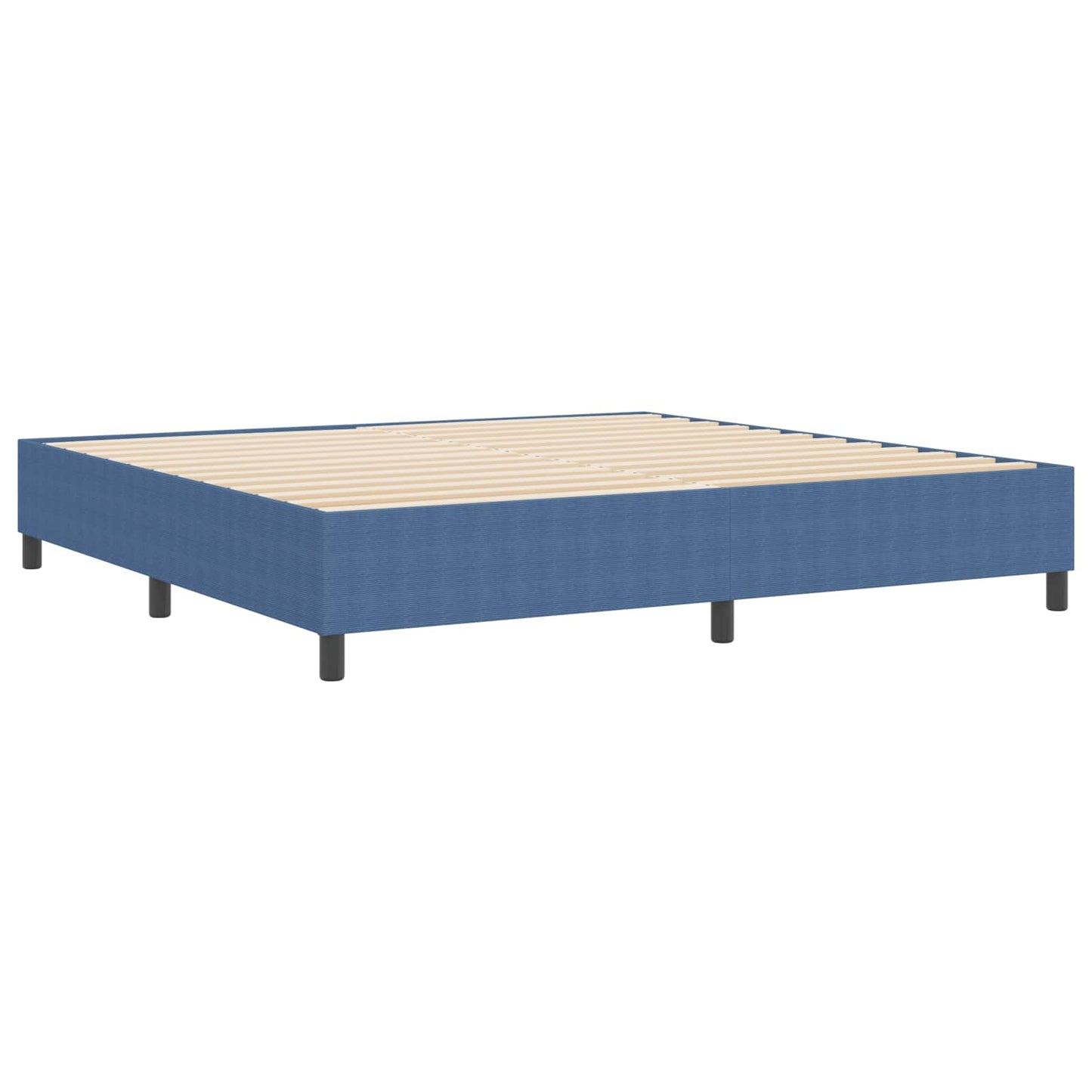 vidaXL Κρεβάτι πλατφόρμα Μπλε 200 x 200 cm Υφασμάτινο Κορντουρά