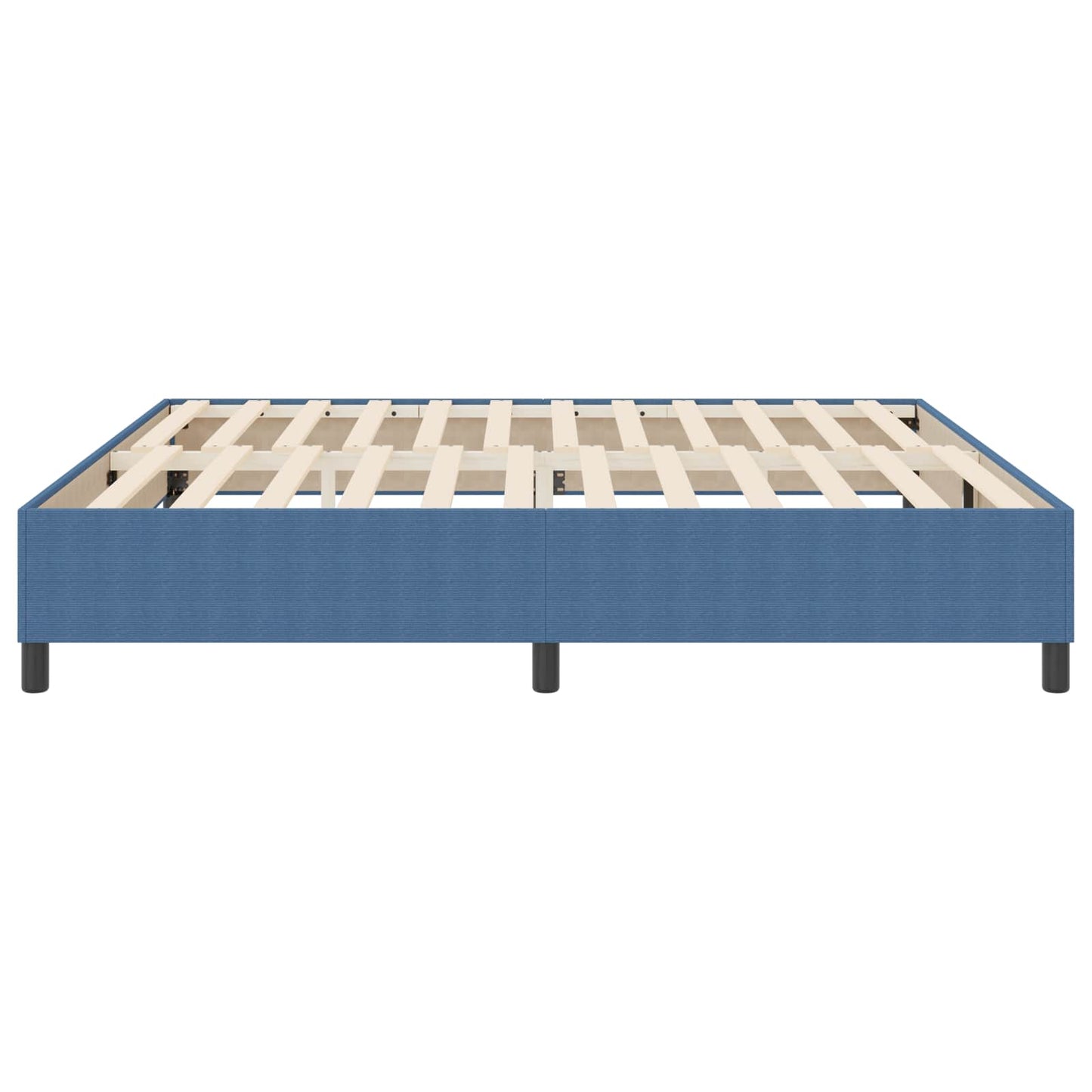 vidaXL Κρεβάτι πλατφόρμα Μπλε 200 x 200 cm Υφασμάτινο Κορντουρά
