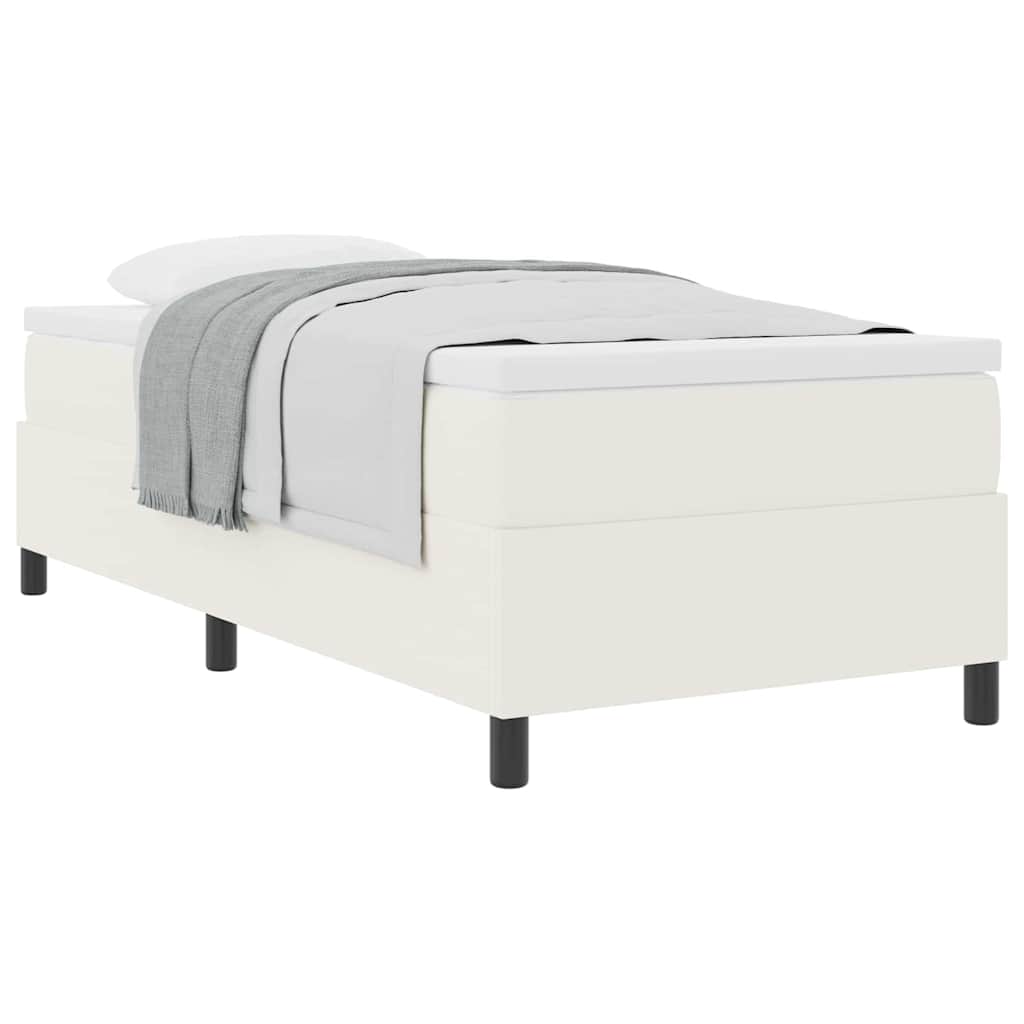 vidaXL Κρεβάτι με ελατήρια Κρέμα και Λευκό 90 x 200 cm