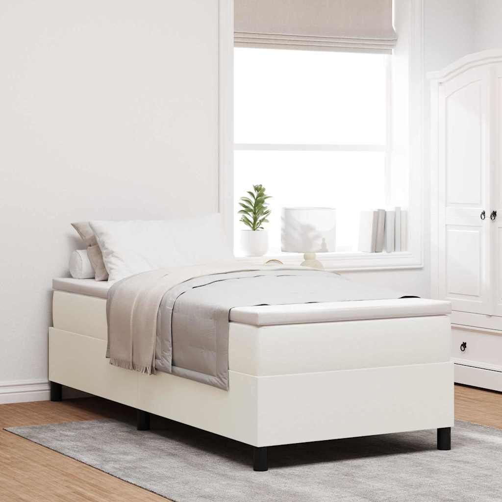 vidaXL Κρεβάτι με ελατήρια Κρέμα και Λευκό 100 x 200 cm