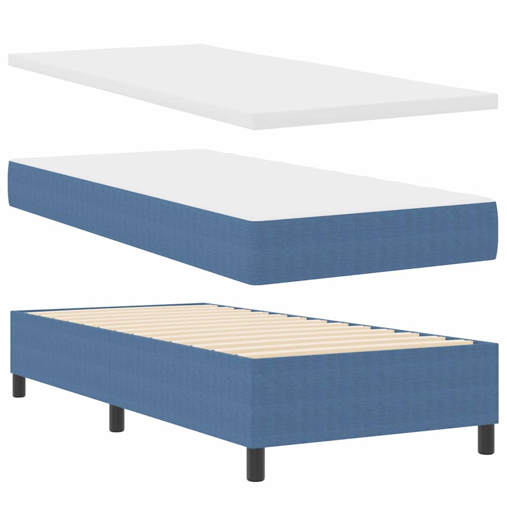 vidaXL Κρεβάτι με ελατήρια Μπλε και άσπρο 100 x 200 cm