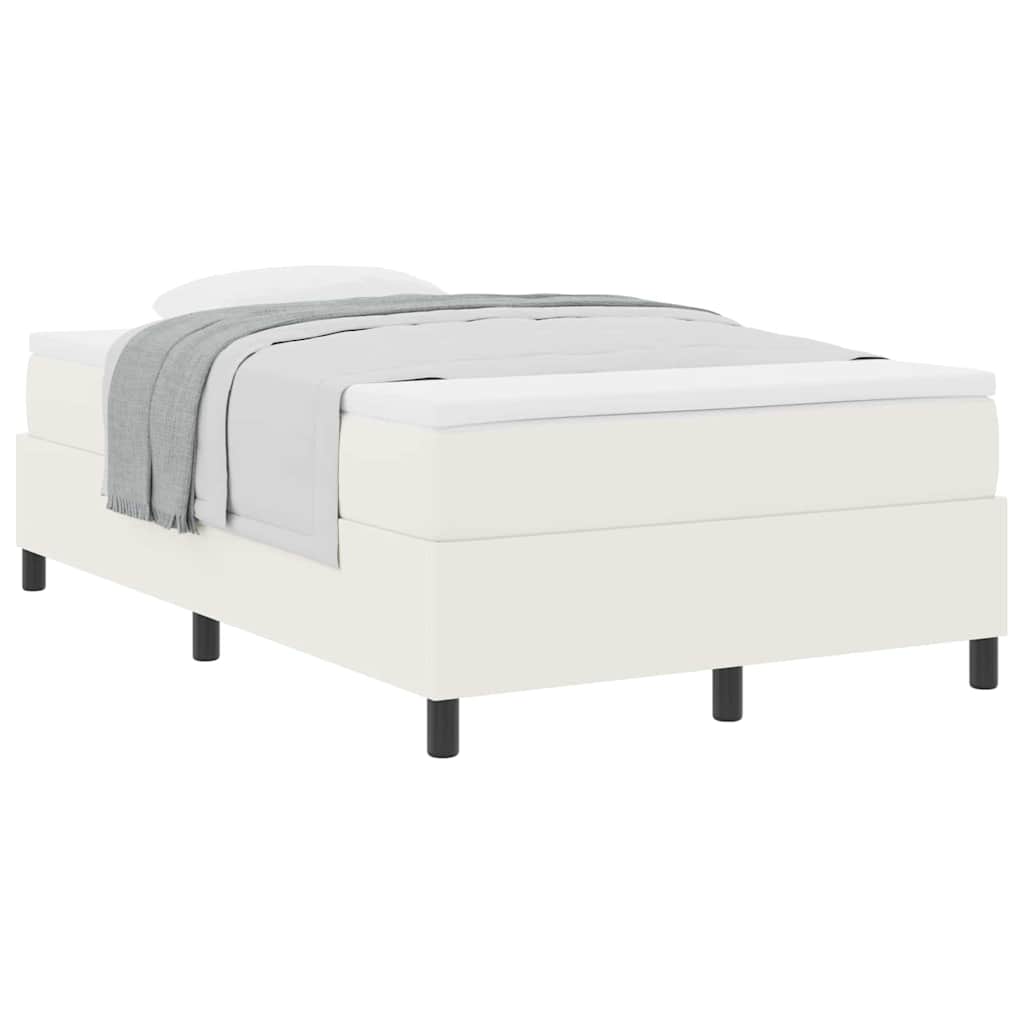 vidaXL Κρεβάτι με ελατήρια Κρέμα και Λευκό 120 x 190 cm