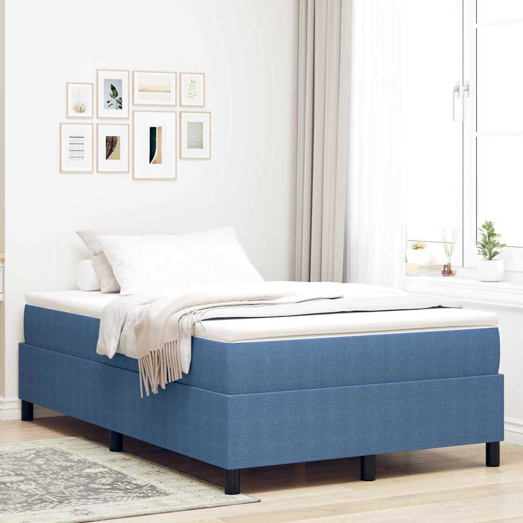 vidaXL Κρεβάτι με ελατήρια Μπλε και άσπρο 120 x 200 cm